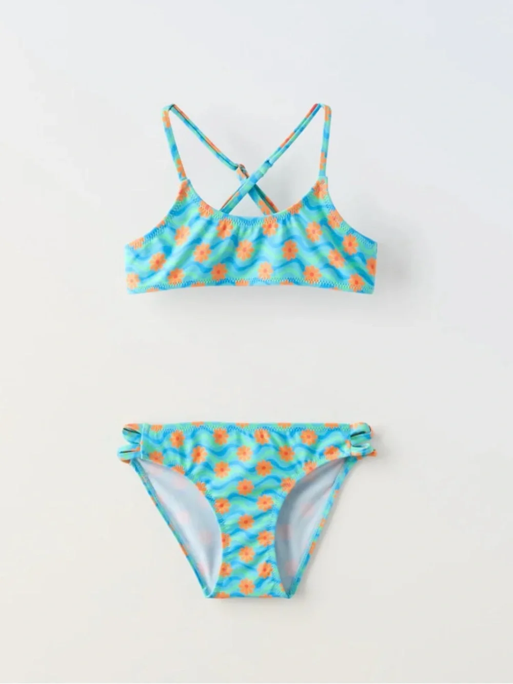 New ZARA Girls Floral Two-Piece Swimsuit